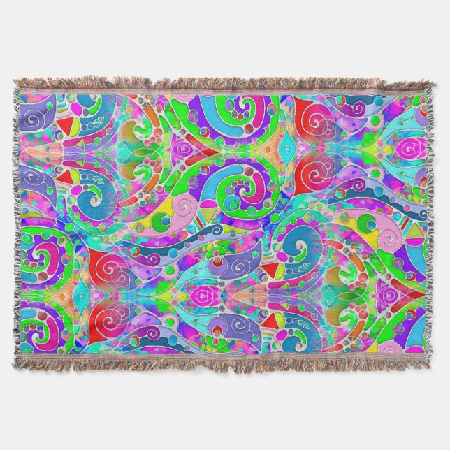 Couverture Motif Peint À La Main Et Numériquement Art 22 (Devant)