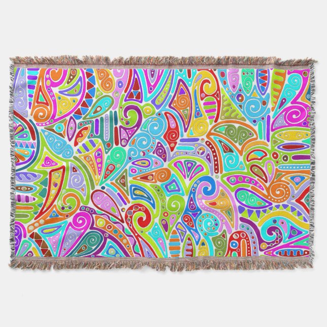 Couverture Motif Peint À La Main Et Numériquement Art 7 (Devant)