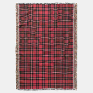 Couverture Motif Plaid Classique Rouge Et Noir Tartan