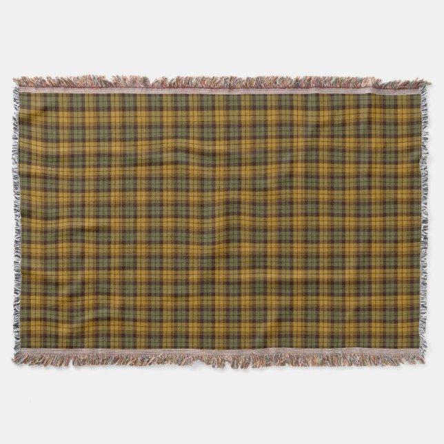 Couverture Motif Plaid rustique vert et or (Devant)