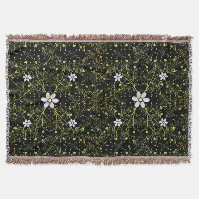 Couverture motif plante.10b BG noir (Devant)