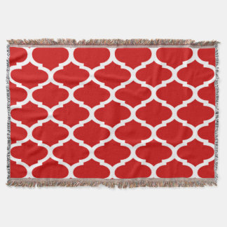 Couverture Motif Quatrefoil rouge et blanc