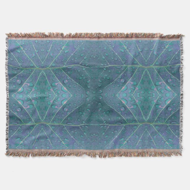 Couverture Motif Raindrops en bleu (Devant)
