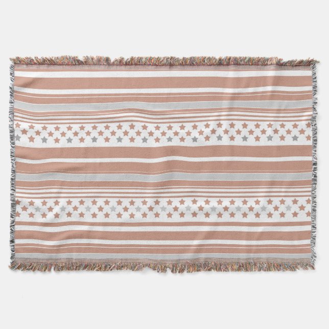 Couverture Motif rayé marron avec étoiles (Devant)