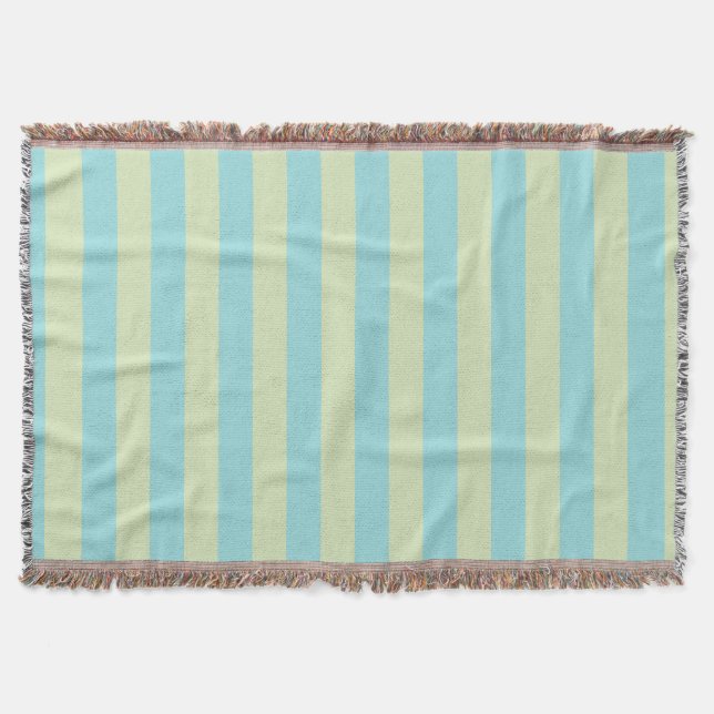Couverture Motif rayé pastel doux - Citron Crème & Bernicle  (Devant)