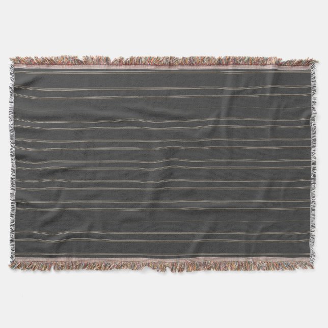 Couverture Motif rayure fine gris chaud profond Charbon doux (Devant)
