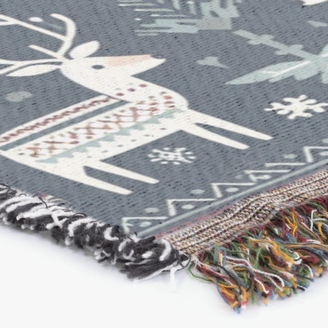 Couverture Motif rétro nordique de renne (Coin)