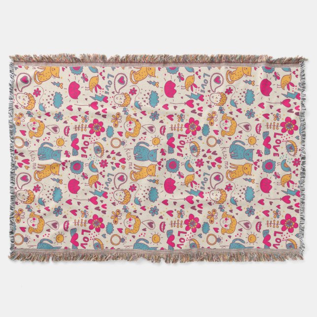 Couverture Motif romantique coloré (Devant)