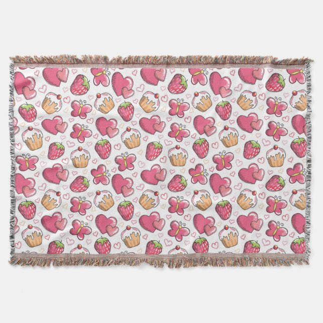 Couverture motif romantique de nourriture (Devant)