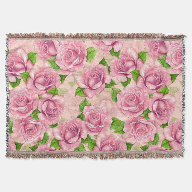 Couverture Motif rose d'aquarelle rose (Devant)