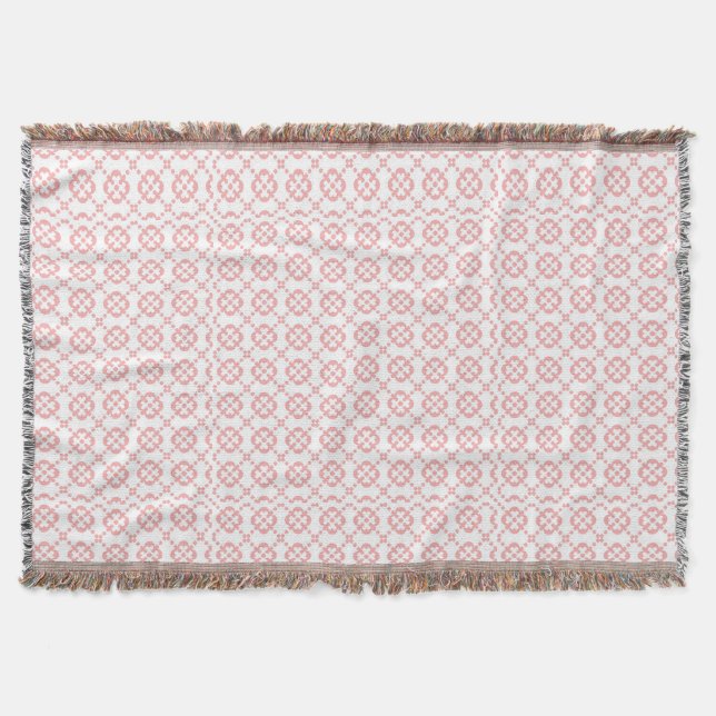 Couverture Motif Rose et Blanc Mignon Amusant (Devant)