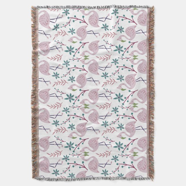 Couverture Motif rose flamingo sans couture sur arrière - pla (devant Vertical)