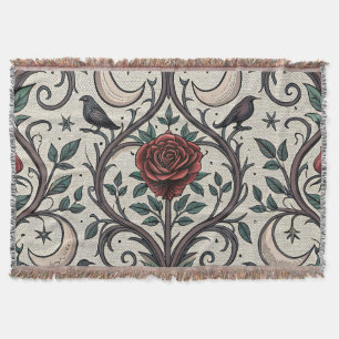 Couverture Motif Rose Gothique Foncé (1)