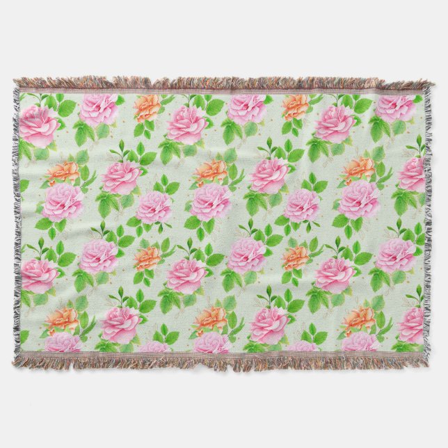 Couverture Motif Roses Roses Fonce-23670 (Devant)