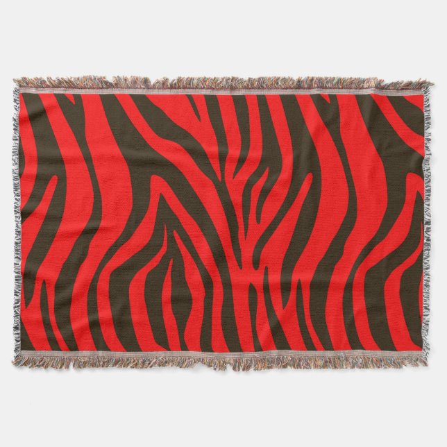 Couverture Motif rouge de poster de animal de zèbre (Devant)