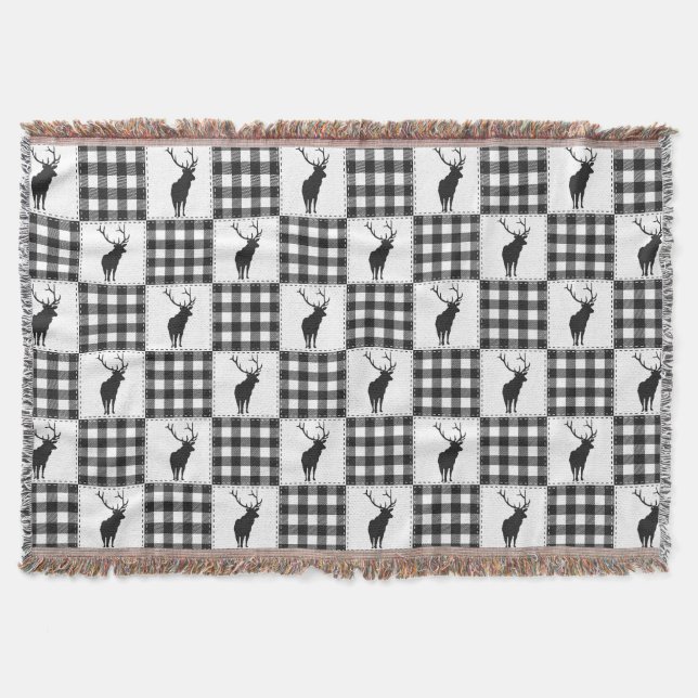 Couverture Motif rustique de plaid de bison de forêt giboyeus (Devant)