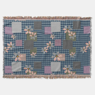 Couverture Motif rustique rétro multicolore en patchwork