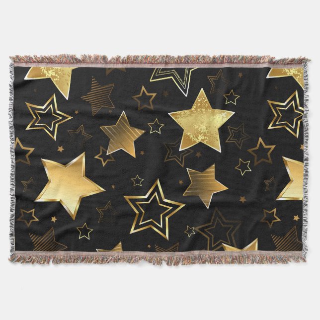Couverture Motif sans couture avec étoiles d'or (Devant)