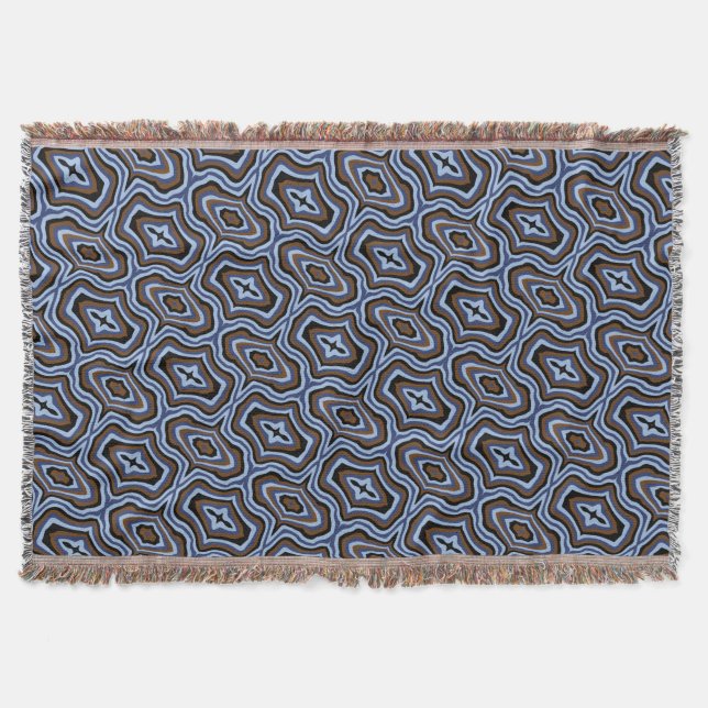 Couverture Motif sans couture de marbre bleu rythmique et ter (Devant)