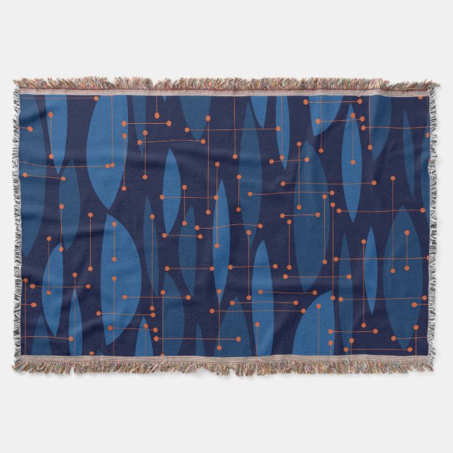 Couverture Motif sans joint atomique bleu du milieu du siècle (Devant)