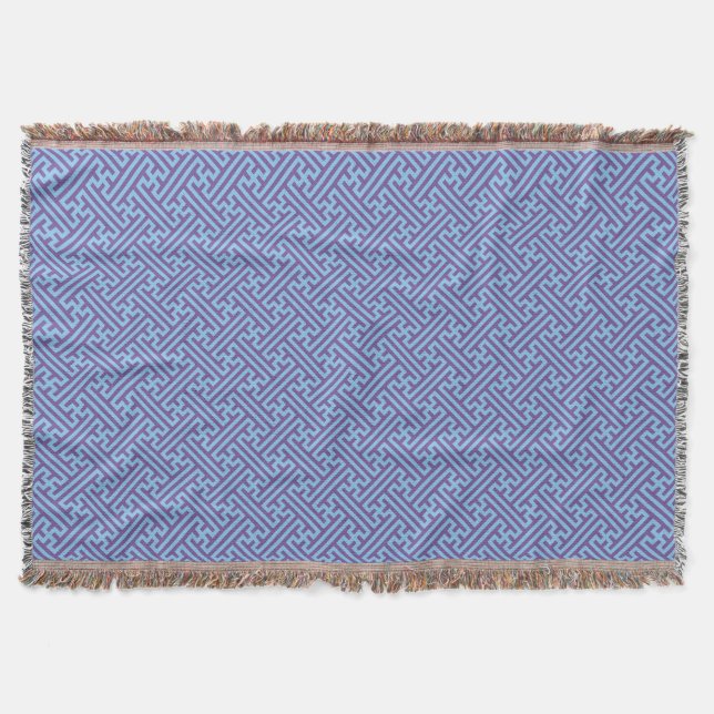 Couverture Motif Sayagata, Japonais, Violet et Bleu (Devant)