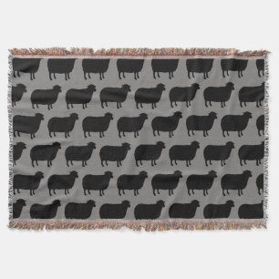 Couverture Motif Silhouettes de mouton noir