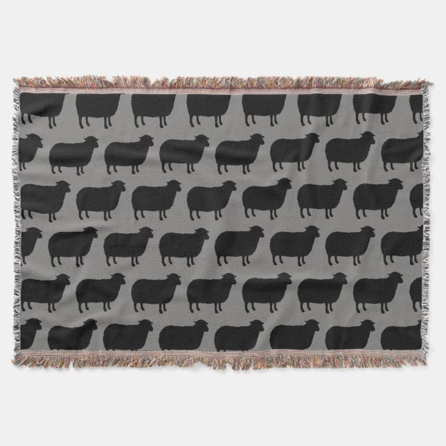 Couverture Motif Silhouettes de mouton noir (Devant)