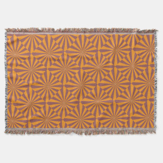 Couverture Motif Soleil Levant Orange Rétro