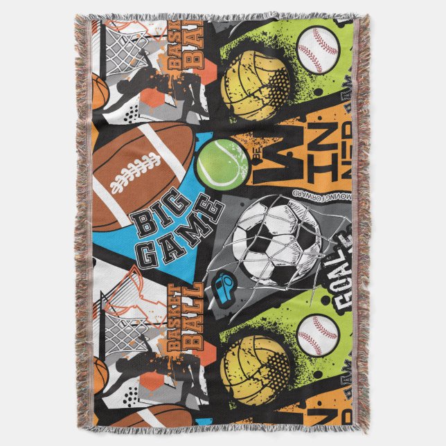 Couverture Motif sportif avec ballons (devant Vertical)