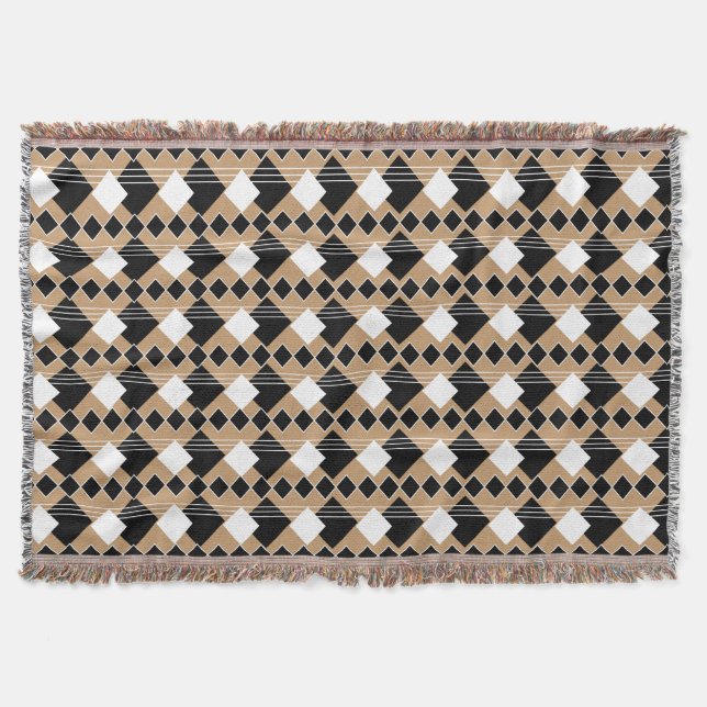 Couverture Motif | Tan de diamant et noir (Devant)