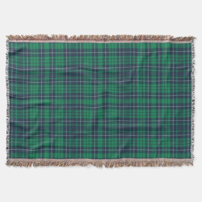 Couverture Motif Tartan à Carreaux Verts Classique (Devant)