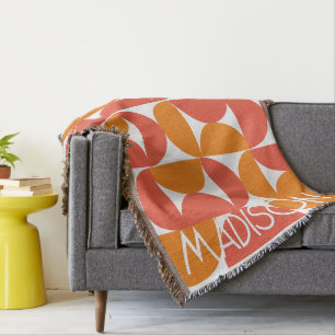 Couverture Motif tendance demi-lune avec nom personnalisé