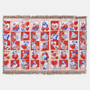 Couverture Motif timbre de la Saint-Valentin vintage des anné