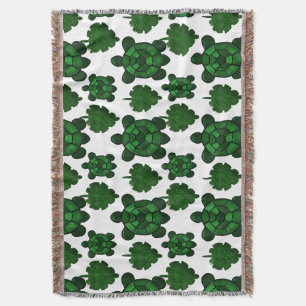 Couverture Motif tortue et feuilles