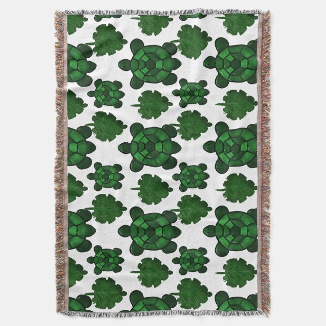 Couverture Motif tortue et feuilles  (devant Vertical)