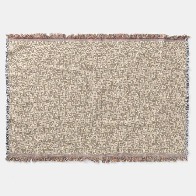 Couverture Motif tourbillon japonais - taupe tan et blanc (Devant)