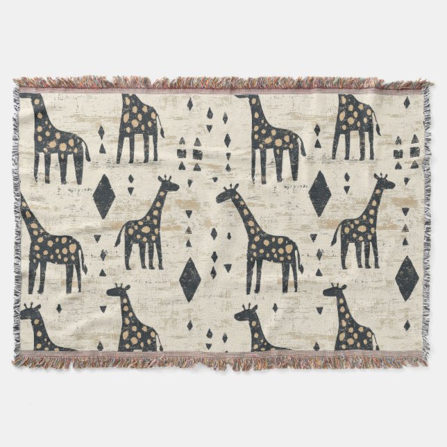 Couverture Motif tribal girafe Boho (Devant)
