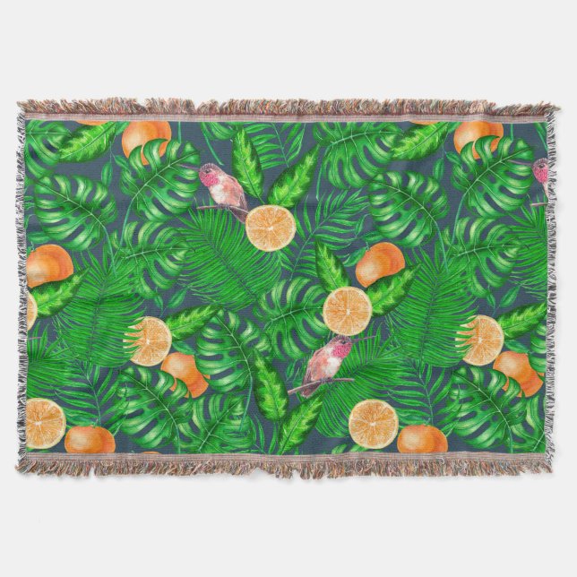 Couverture Motif tropical, colibris (Devant)