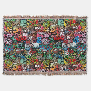 Couverture Motif urbain de caractères de graffiti d'art de