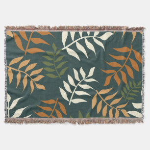 Couverture Motif vectoriel à feuilles Turquoises tropicales
