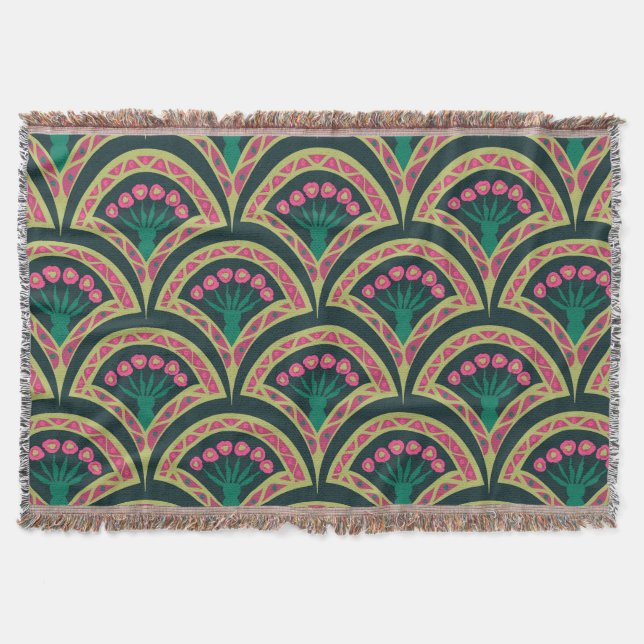 Couverture motif vert en forme de coquillage (Devant)