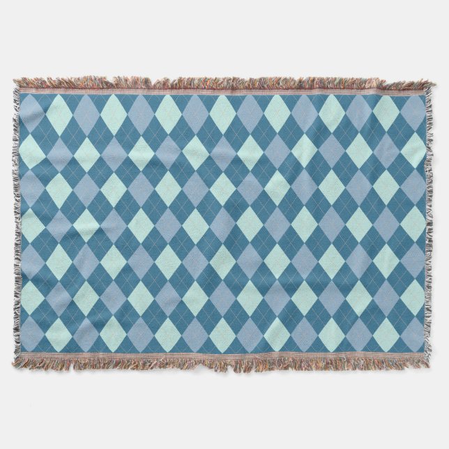 Couverture Motif vintage Argyle bleu (Devant)
