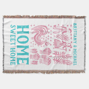 Couverture Motif vintage de Pyrex - rose (amish) de