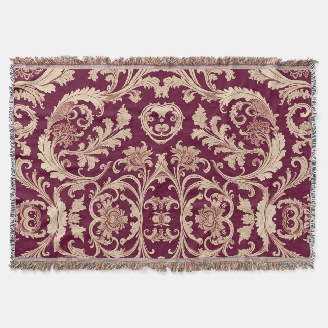 Couverture Motif Vintage marron et beige (Devant)