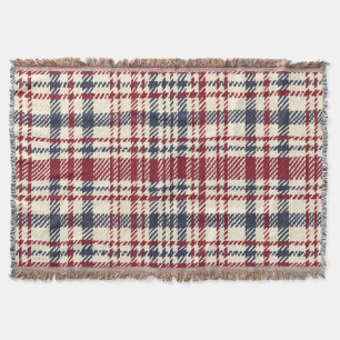 Couverture Motif vintage rouge et beige