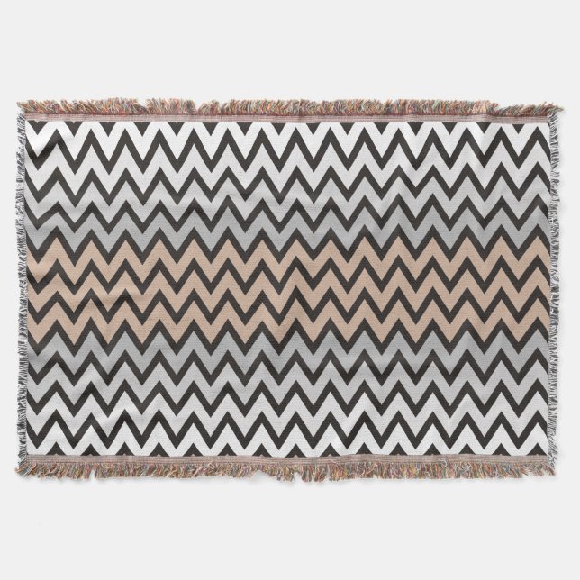 Couverture Motif ZIGZAG - noir blanc gris + votre idée (Devant)