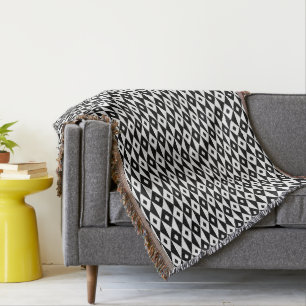 Couverture Motifs rétro noir et blanc en forme de losanges - 