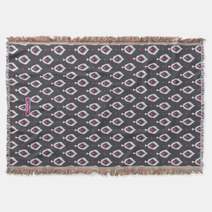 Couverture Motifs tribaux chics noirs et violets ikat