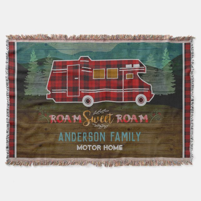 Couverture Motorhome rv Camper Travel Van Rustic Personalized (Devant)