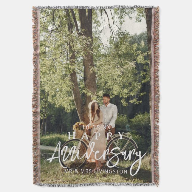 Couverture Mr & Mrs Happy Mariage Anniversaire Personnalisé (devant Vertical)